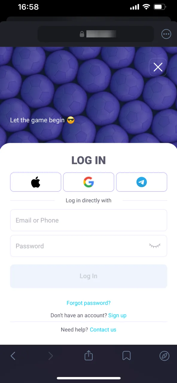 Log in op je Lalabet account of registreer je als je nieuw bent op het platform.