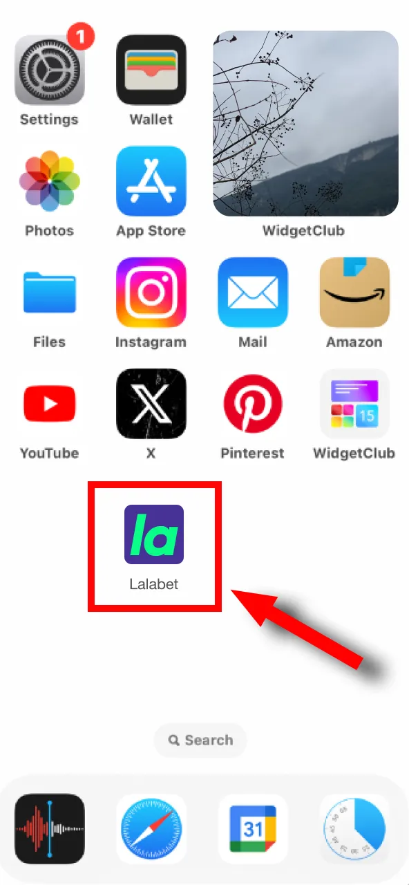 Klik op het Lalabet-pictogram op je startscherm om de functies te verkennen.