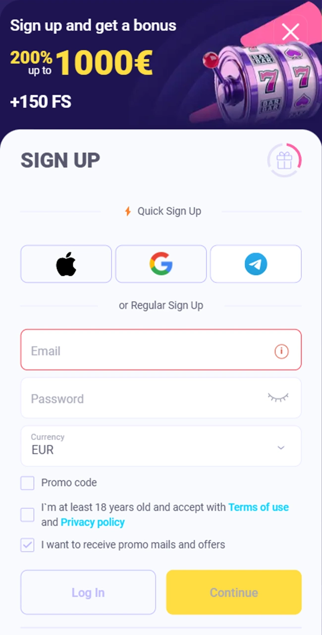 Lalabetisch registratiescherm: voer persoonlijke gegevens in om eenvoudig je account aan te maken.