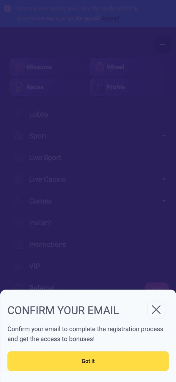 Verifieer je Lalabet account om opnames mogelijk te maken door de vereiste persoonlijke gegevens te verstrekken.