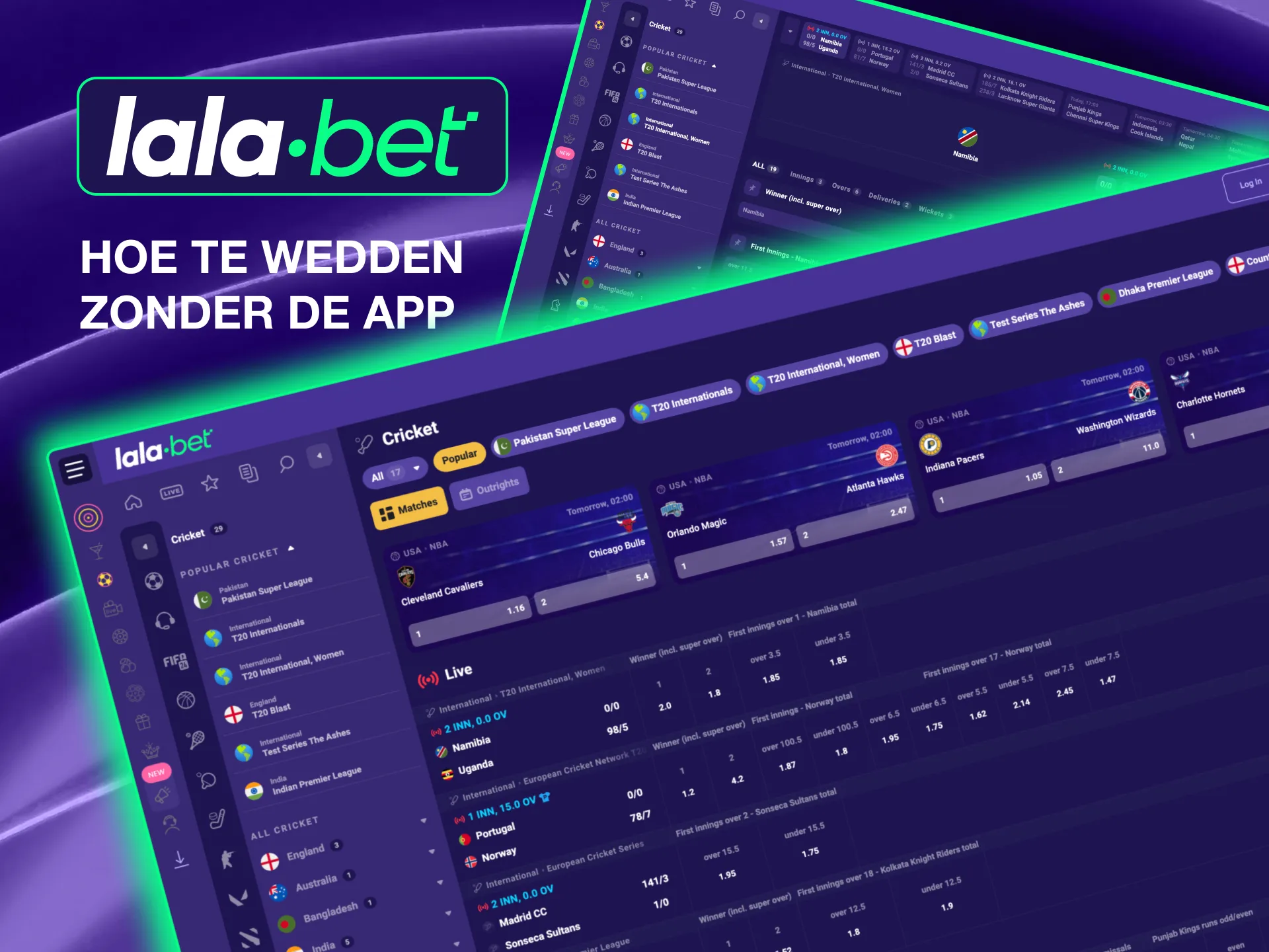 Wed op sport via de officiële website van Lalabet op pc of laptop voor gemakkelijke toegang.
