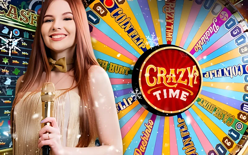 Speel Crazy Time van Evolution in Lalabet Casino, het populairste spel met spannende inzetten.