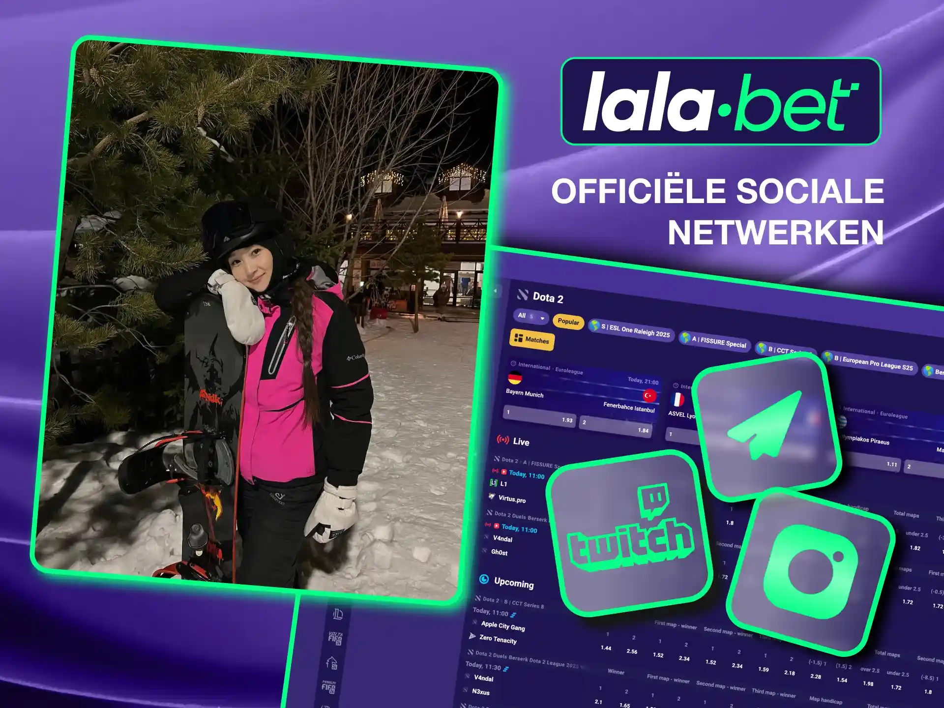 Volg A1ti_, de officiële ambassadeur van Lalabet Casino, voor livestreams en gametips op haar sociale platforms.