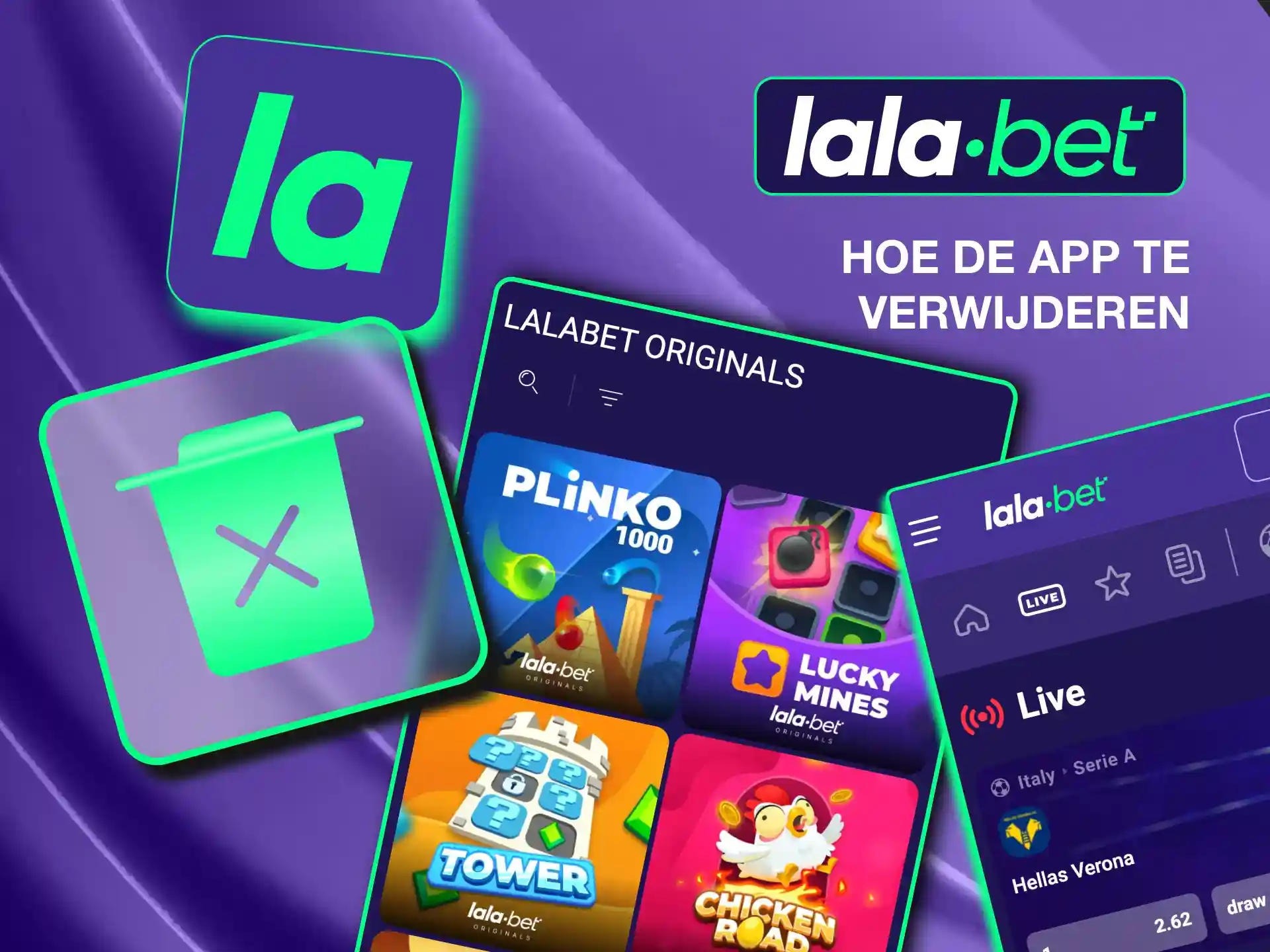 Uninstall the Lalabet app easily via your device's settings by selecting and deleting it.