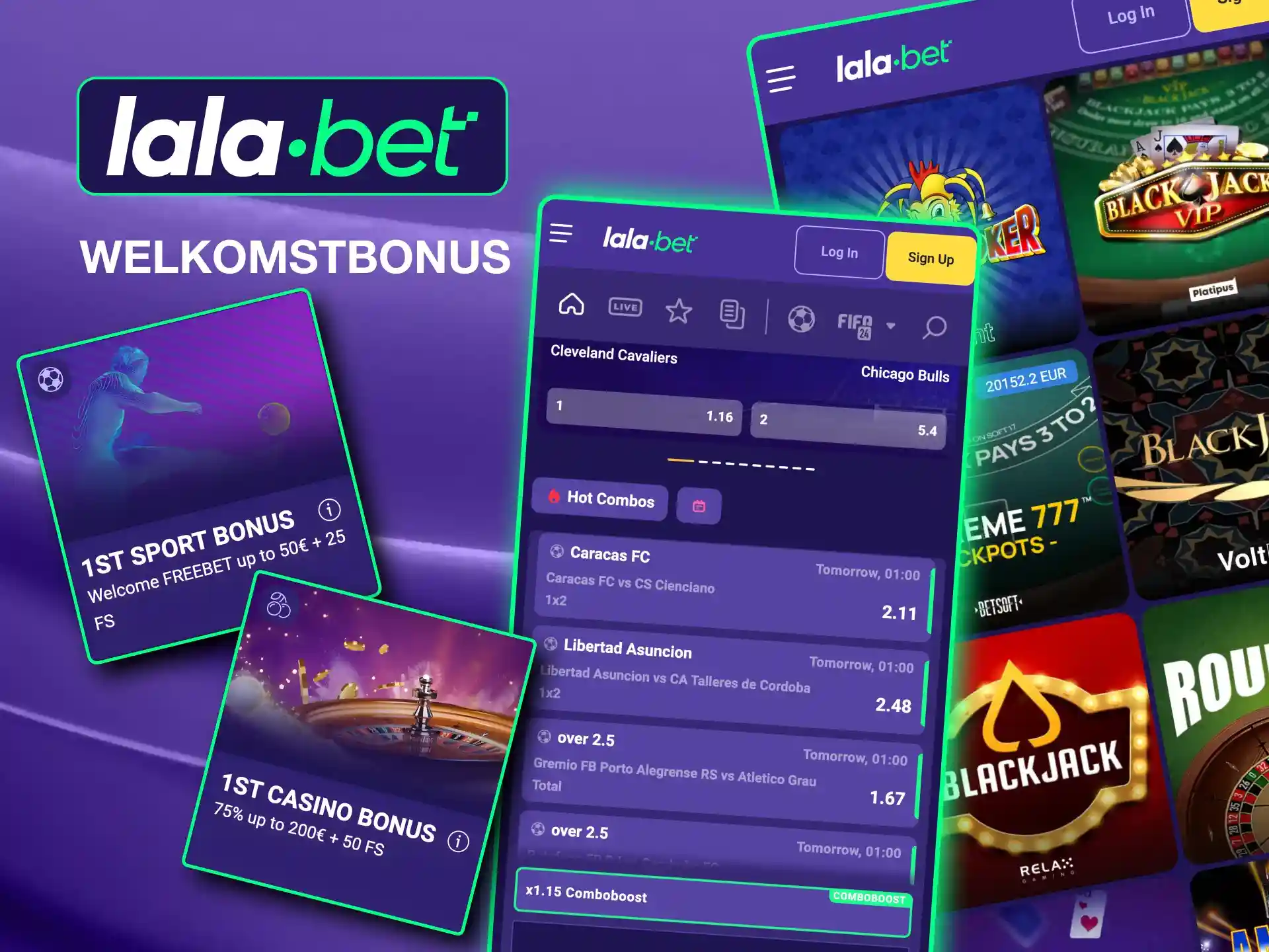 Nieuwe Lalabet gebruikers kunnen genieten van royale welkomstpakketten voor sport en casino.