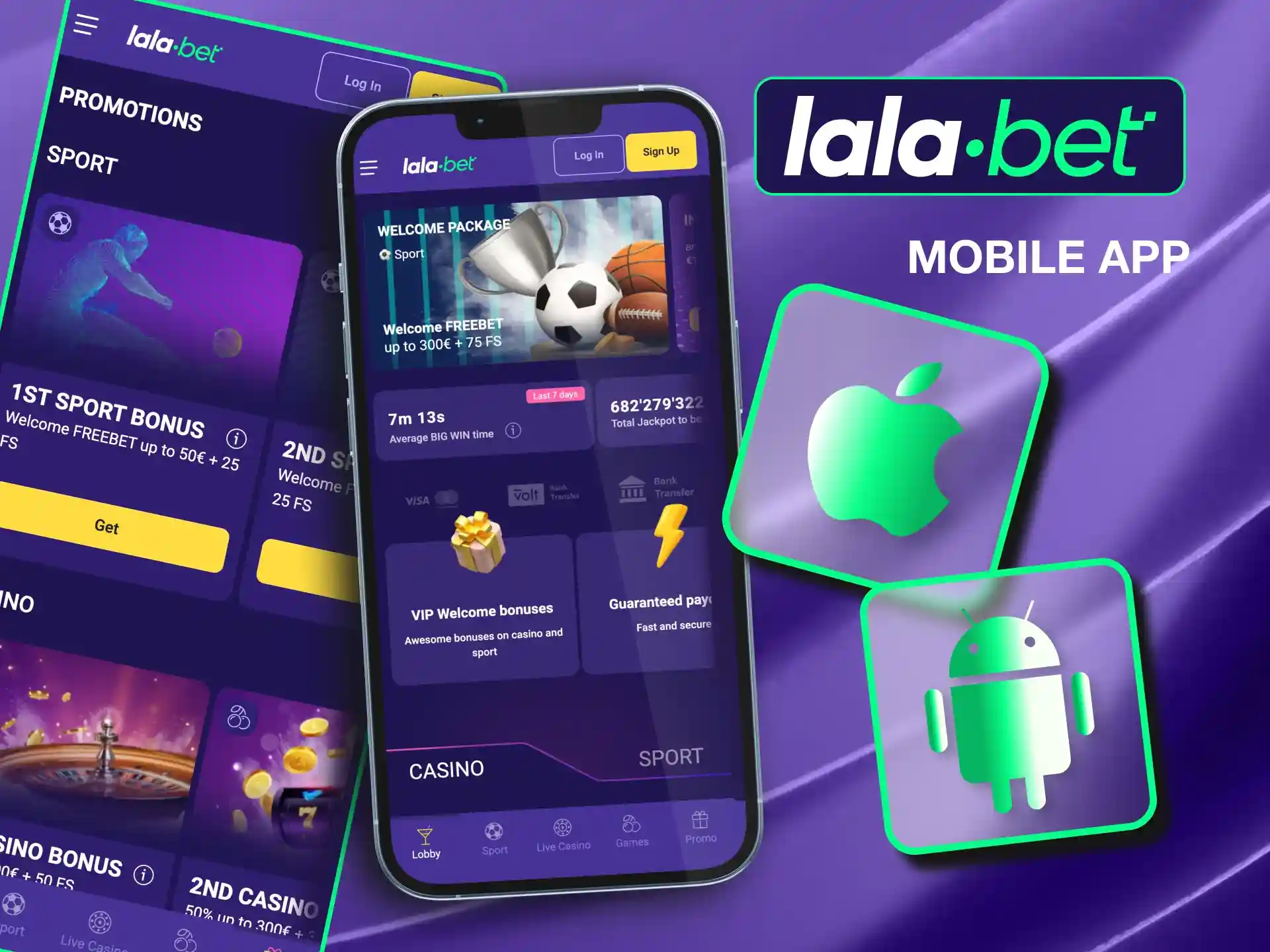 Stay connected with Lalabet via the mobile app, optimized for fast and convenient play.