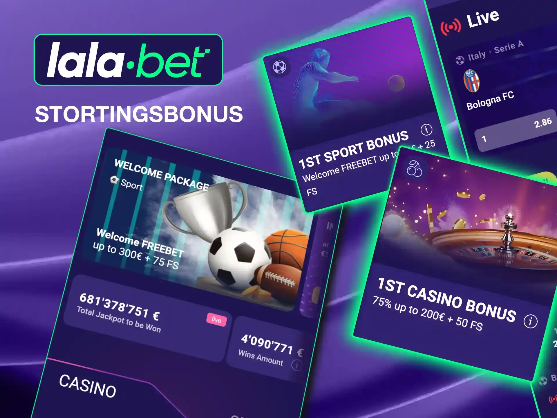 Activeer de eerste stortingsbonus van Lalabet en geniet van extra geld voor slots en live casinospellen.