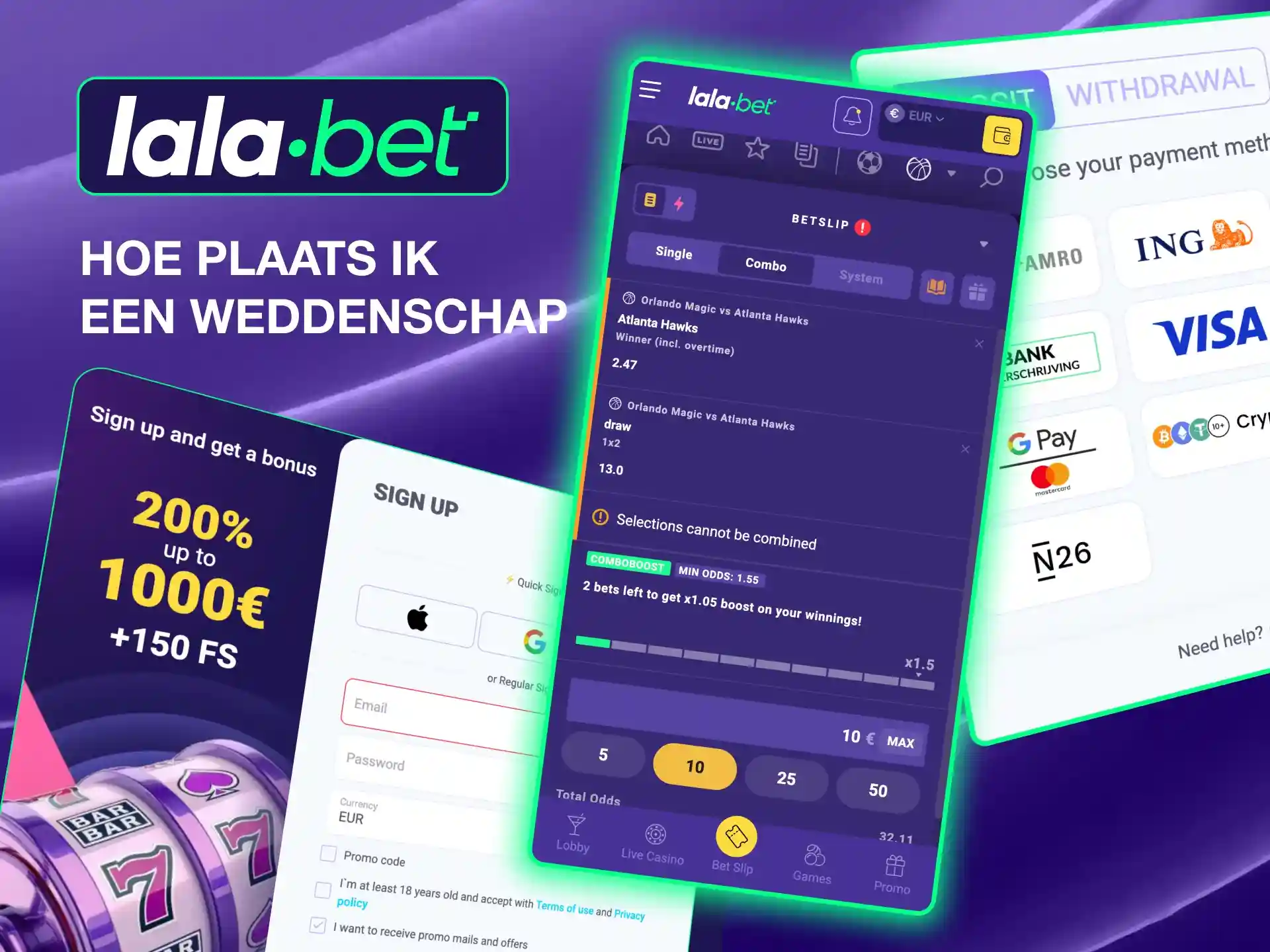 Leer hoe je weddenschappen kunt plaatsen op Lalabet met eenvoudige stappen van het aanmaken van een account tot het bevestigen van een weddenschap.