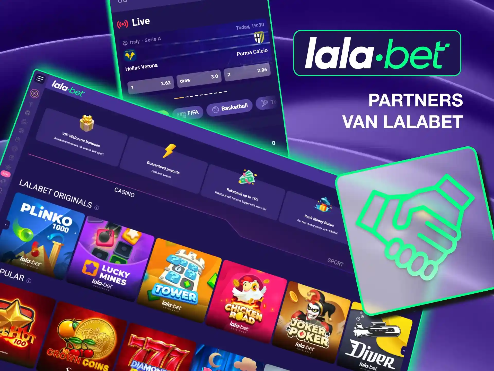 Ontdek de vertrouwde partnerschappen van Lalabet met software-, beveiligings- en compliancebedrijven.